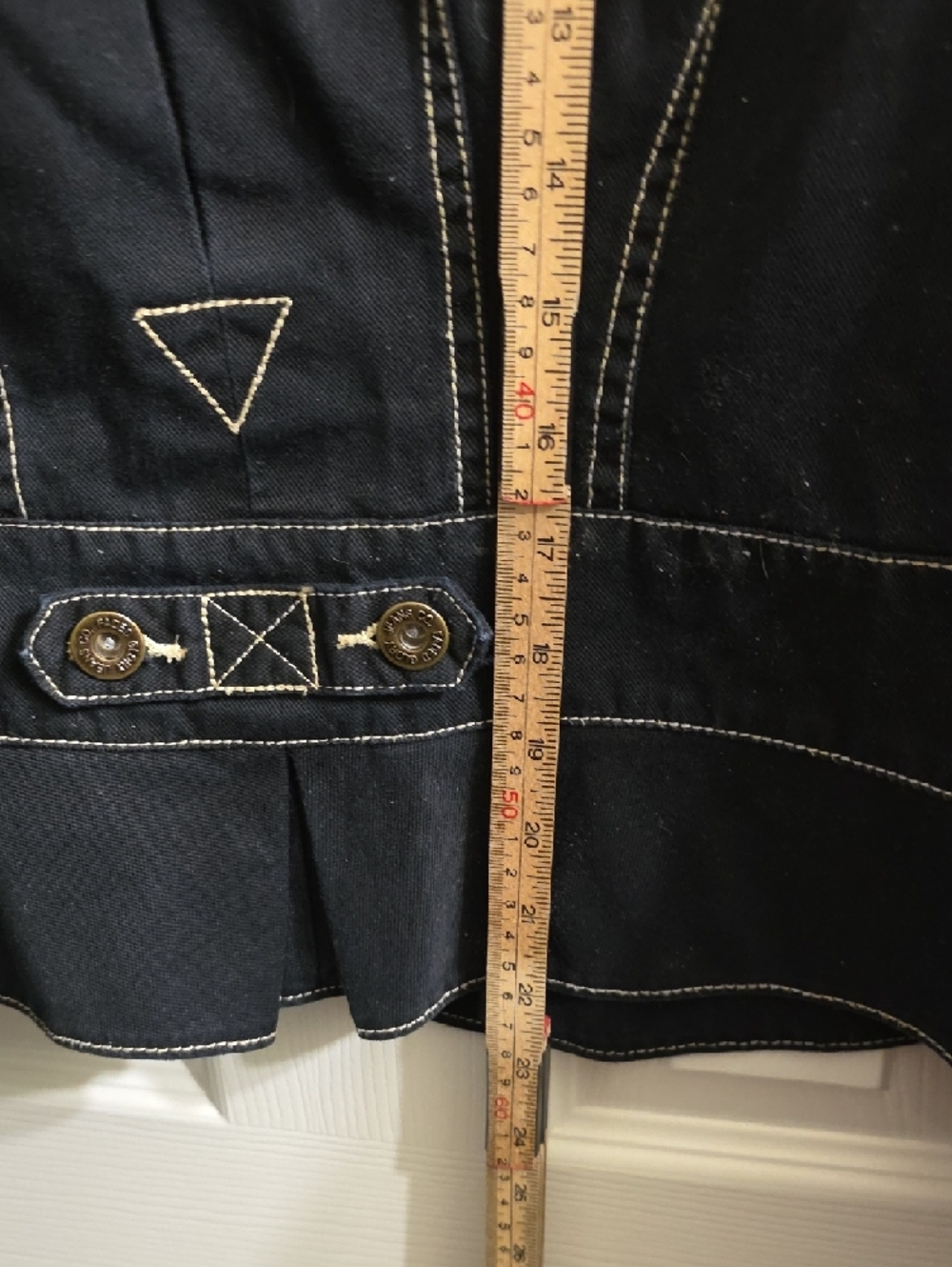 Vintage Faded Glory Black Jean Jacket with Contrast Stitching - Picture 7 of 8